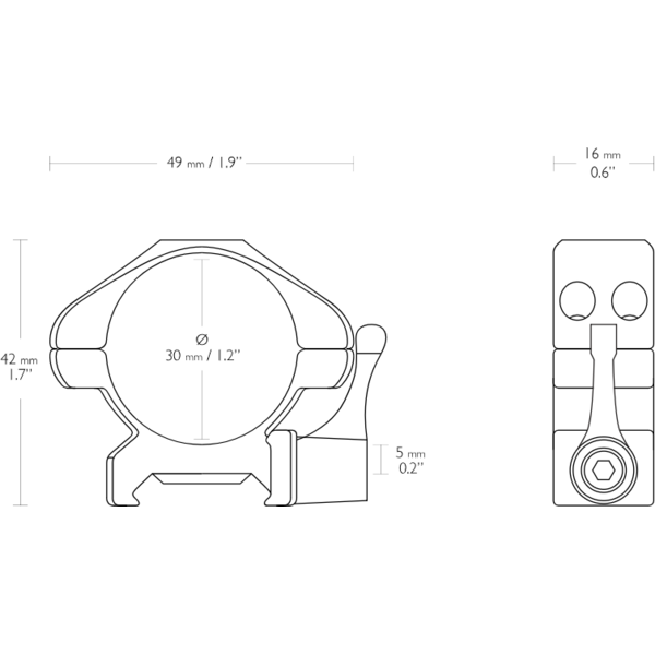 Set Inele Hawke Quick Low 30mm