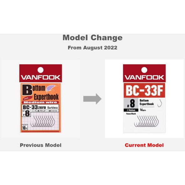 Carlige Vanfook BC-33F Bottom Experthook Medium Wire nr.8 50buc