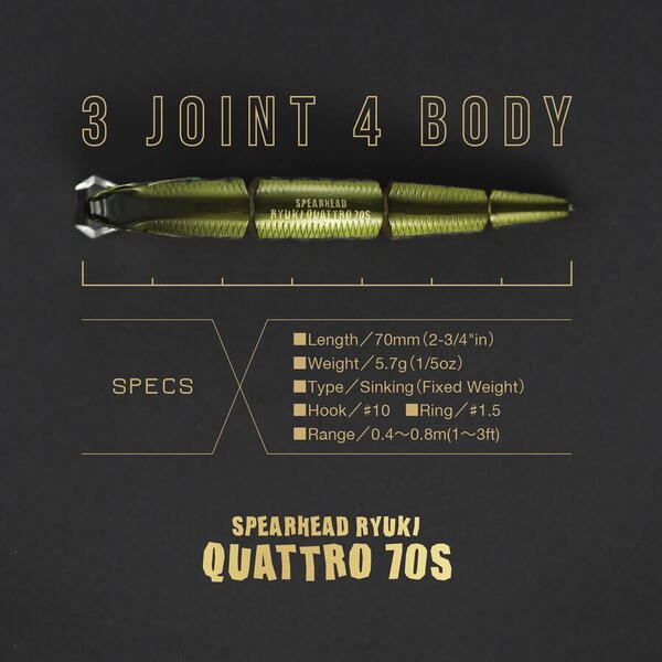 Vobler Duo Spearhead Ryuki Quattro 70S 7cm 5.7g Ayu