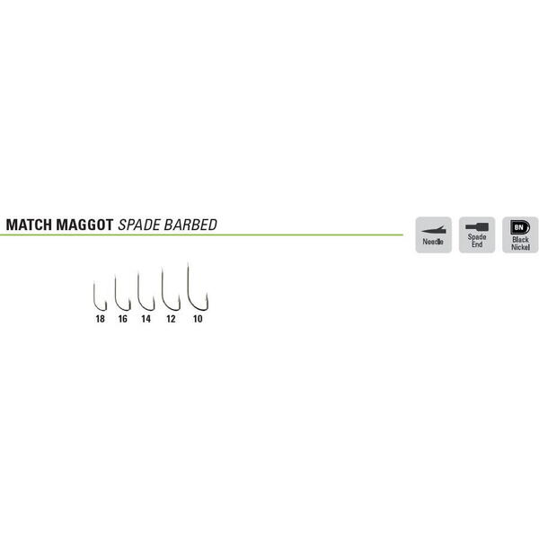 Carlig Mustad Match Maggot Spade Barbed nr.14 15buc