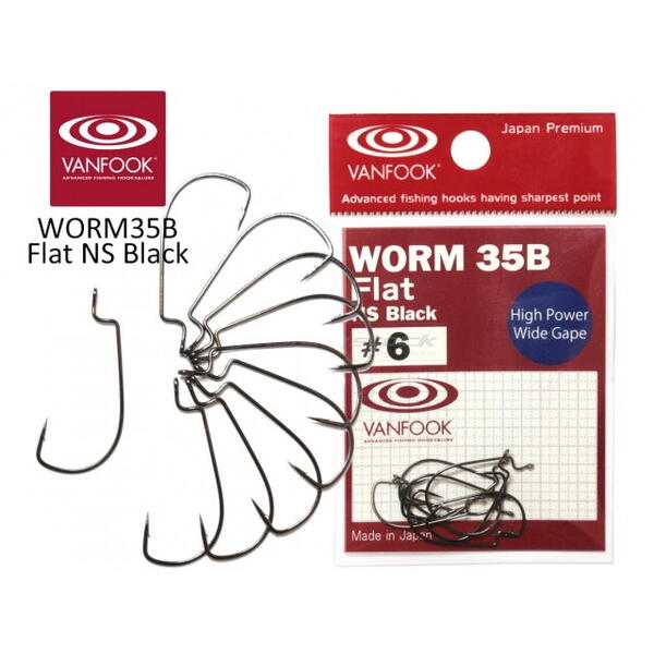 Carlig Vanfook Offset Worm-35B Flat Offset Hooks nr. 6