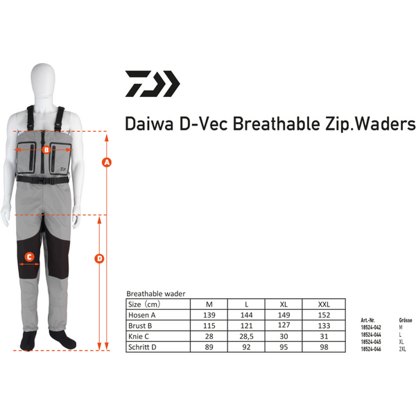 Waders Daiwa D-Vec Breathable Zipped Waders marime XL